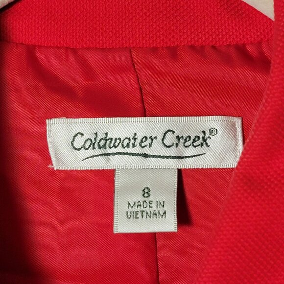 Coldwater Creek Womens Red Big Buttons 3/4 Sleeves Work Blazer Jacket Size 8 - Picture 8 of 10